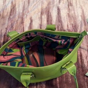 Lime green leather, Nordstrom tote bag